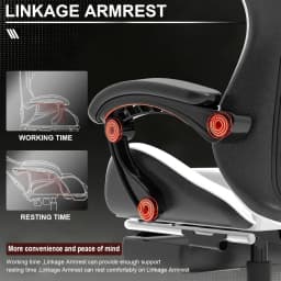 Computer Gaming Chair, Ergonomic Gaming Chair, Leather Office Chairs with Foot Rest, Back Recliner Height Adjustable White+Black