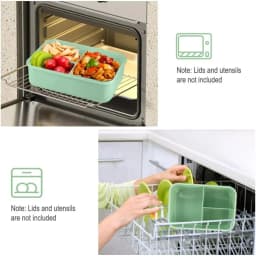 1200ML Bento Lunch Box For Adults Office Picnic, Leak-Resistant Container With Utensils, 3 Sections, Microwave-Safe 