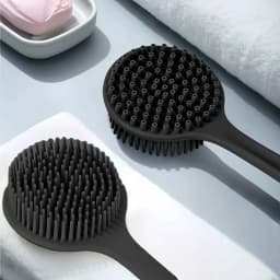 4-piece bath brush set Soft silicone bath brush with non-slip handle, easy to clean and rinse, perfect for use in the bath
