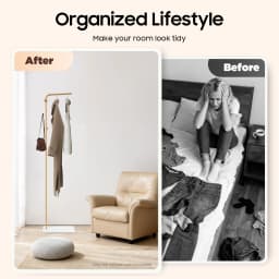 L-shape Coat Rack 170cm/66.93in, Freestanding Classic Gold Coat Rack 3 Hooks, for Hallways, Bedrooms, Living Rooms, Bathrooms