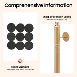 L-shape Coat Rack 170cm/66.93in, Freestanding Classic Gold Coat Rack 3 Hooks, for Hallways, Bedrooms, Living Rooms, Bathrooms