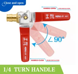 KING SMART 1/2" F1960/PEX A Ball Valve; for Hot and Cold Water System; 1/4 Turn;10 Pcs/Case; 80281
