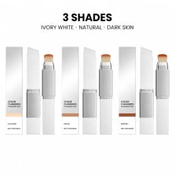 Color Changing Foundation Stick Waterproof Sweatproof Lightening Full Coverage Concealer 2 in 1 Stick Foundation Makeup Brushes
