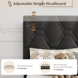 Twin XL Bed Frame Upholstered Platform Mattress Foundation Adjustable Headboard Quiet Heavy Duty No Box Spring Required