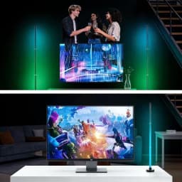 Modern RGB Corner Floor Lamp Smart APP Control Dimmable Color Changing Ambient Light for Bedroom Living Room Gaming