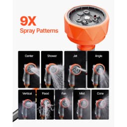 SucceBuy 5/8 Inch x 100ft Retractable Garden Hose Reel with 9 Patterns Nozzle Upgraded Slow Return System and 180°Swivel Bracket