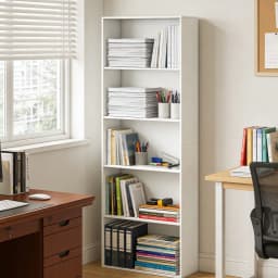 5-Tier Freestanding Open Bookshelf w/ 2 Anti-tipping Devices for Living Room