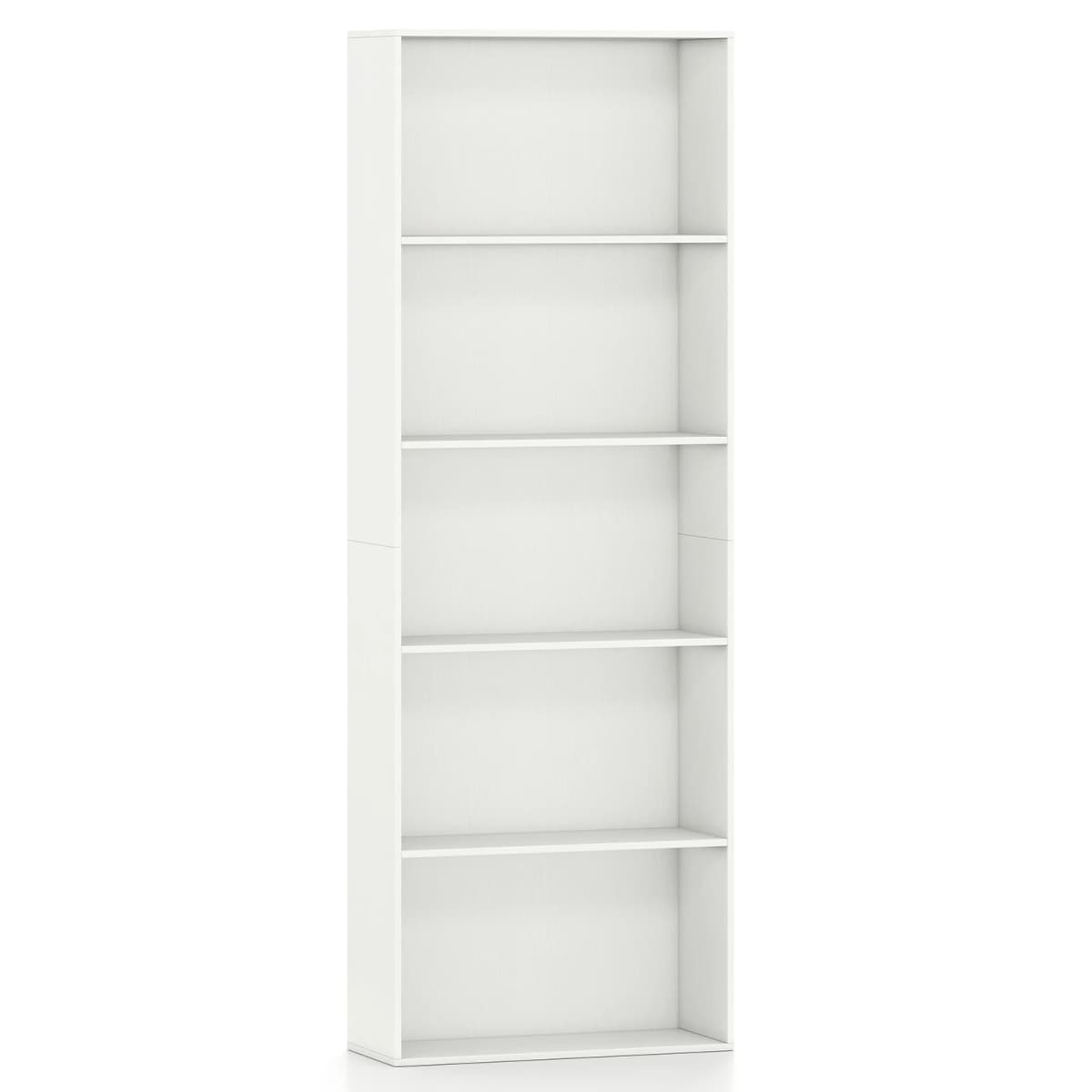 5-Tier Freestanding Open Bookshelf w/ 2 Anti-tipping Devices for Living Room