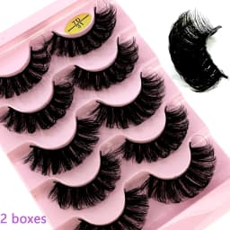 New 10 Pairs (2 Box) Cat Eyelashes Fluffy False Eyelashes Naturally Soft & Thick 9D Faux Mink Eyelashes Enhance Eye Makeup