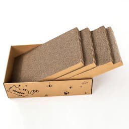 Corrugated cardboard cat scratching board, scratching board, reversible, 16.5 inches × 10.4 inches, with catnip, 4-pack