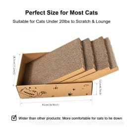 Corrugated cardboard cat scratching board, scratching board, reversible, 16.5 inches × 10.4 inches, with catnip, 4-pack