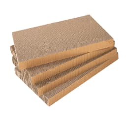 Corrugated cardboard cat scratching board, scratching board, reversible, 16.5 inches × 10.4 inches, with catnip, 4-pack