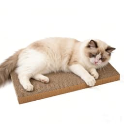 Corrugated cardboard cat scratching board, scratching board, reversible, 16.5 inches × 10.4 inches, with catnip, 4-pack