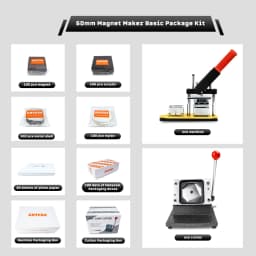2x2" (Machine+Cutter+100 Magnets) Or (1000 Magnets Material) Custom Photo Kit Fridge Magnet Button Maker Machine Refrigerator