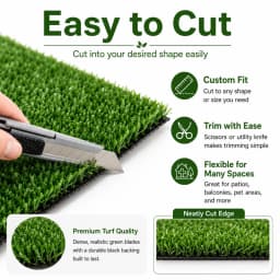 4 ft X 40 ft, 0.4 in Artificial Grass Carpet, Realistic Fake Grass Mat for Patio, Yard, Balcony, Garden, and Pet Area
