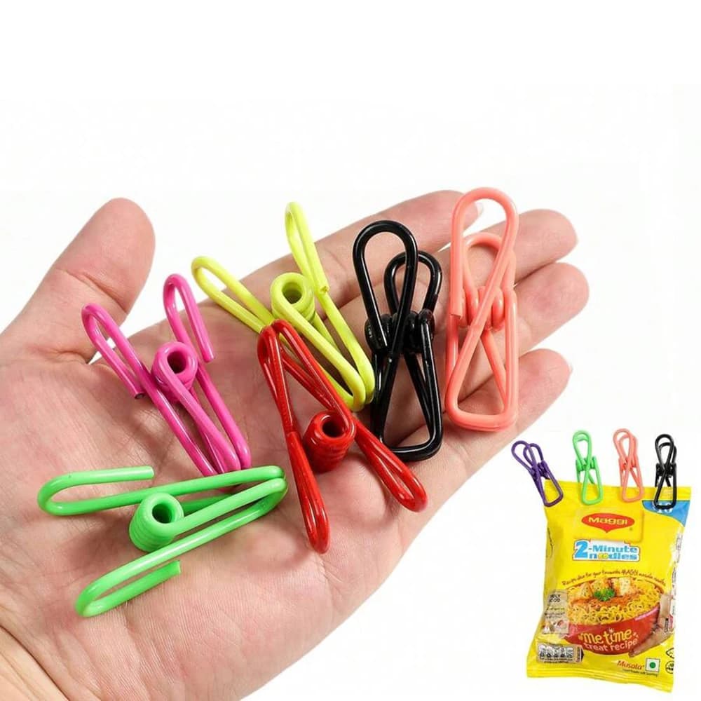 10/20/50Pcs, Colorful Metal Sealing Clips, Multi-Purpose Reusable Storage Clips For Bread, Sealing Bags, Clothes, Documents
