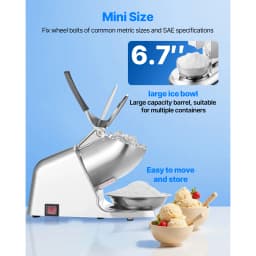 SucceBuy Ice Crusher Machine Stainless Steel Shaved Ice Machine with Bowl and Cover Ice-Shaver for Home and CommercialUse Silver