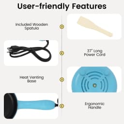 110V 450W Mini Non Stick Electric Skillet 15cm Blue Portable Cooking Pan For Egg Bacon Dumpling Making