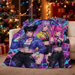 Vintage Neon KPOP Flannel Blanket Soft Polyester Throw for Sofa Bed Home Decor Travel Camping Retro Farmhouse All-Season Decor