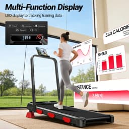 EviTrend Z1F 3-in-1 Foldable Treadmill with 16% Incline, 3 Manual Incline Levels, 2.5HP Quiet Brushless Motor, 10km/h Max Speed, 136kg Capacity, 39cm Wide Running Belt, 6 Shock Absorbers, LED Display, for Home & Office, Local Delivery
