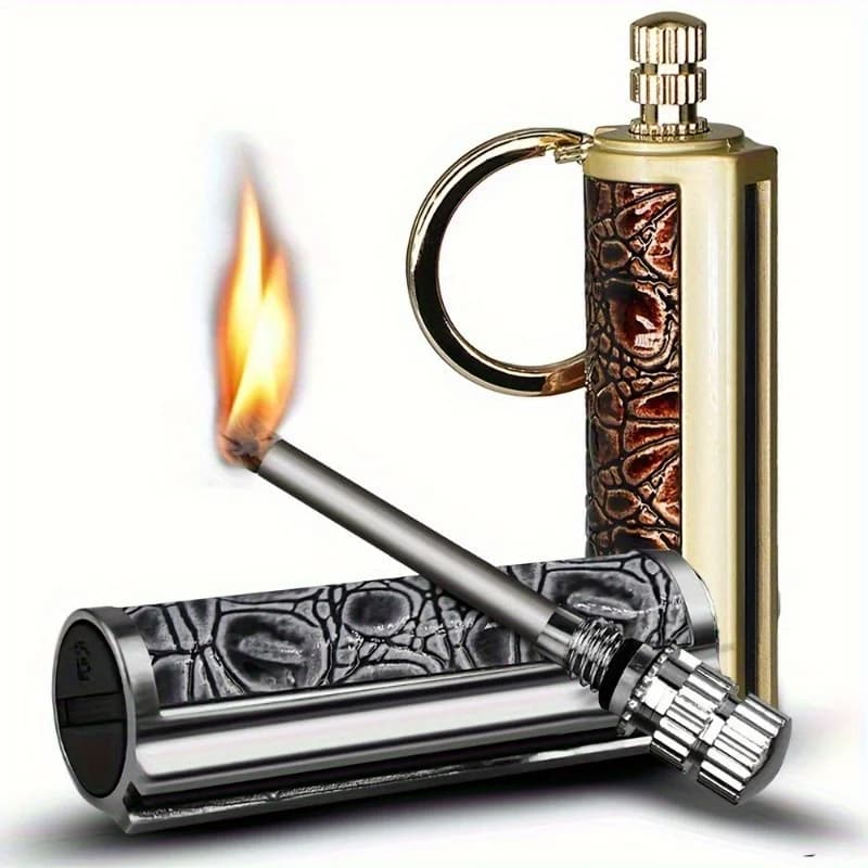 Vintage Permanent Lighter 10000Strikes Flint Metal Match Waterproof Reusable Fire Starter Portable Outdoor Camping Ignition Tool
