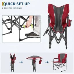 2 Pack Oversized Camping Directors Chair, Heavy Duty Portable Folding Lawn Chair with Side Table & Storage Pocket, Outdoor Foldable Camp Chair for Adults, Beach, Fishing, Picnic
