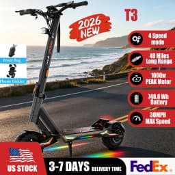 ONECNA T3PRO T3 Electric Scooter 32MPH,1500W 1000W Fast E-Scooter for Adults and Teens,10 Inch Off-Road Tires, Portable and Foldable Long Range Escooter Commuter RGB