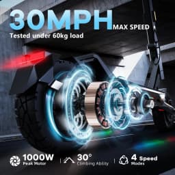 ONECNA T3PRO T3 Electric Scooter 32MPH,1500W 1000W Fast E-Scooter for Adults and Teens,10 Inch Off-Road Tires, Portable and Foldable Long Range Escooter Commuter RGB