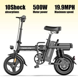 14' Lightweight E-Bike, Max Load Capacity Of 330LBS, Dual Disc Brakes, 500W Motor, Up To 19.9MPH Speed, 6-hour Fast Charging, Foldable Biicycle with Anti-theft Battery, Two Models Optional, Mini-Ebike For Commuting