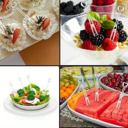 100PCS Disposable Plastic Fruit Forks, YEAJOIN Mini Cake Forks Tasting Appetizer Cocktail Forks Picks Small Dessert Food Picks Sticks