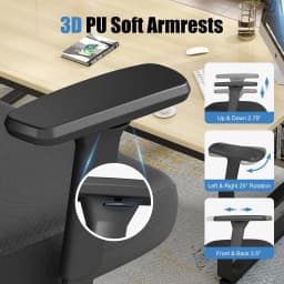 Ergonomic Mesh Office Chair Adjustable Headrest Lumbar Support Computer Chair High Back Desk Chair Swivel Task Chair for Home Office