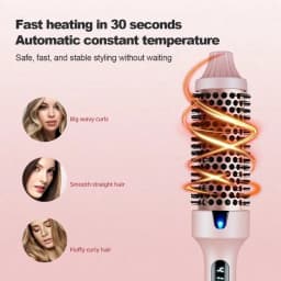 Hair Styling Tool: 2-In-1 Hot Air Brush For Straight/Curly Hair, Voluminous Looks & Perfect Bangs