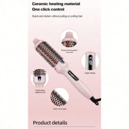 Hair Styling Tool: 2-In-1 Hot Air Brush For Straight/Curly Hair, Voluminous Looks & Perfect Bangs