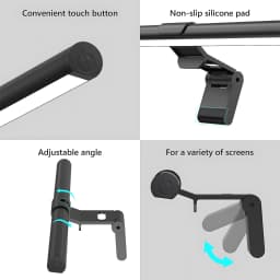 USB Screen Light LED Computer Screen Light, 3-Color Adjustable LED Laptop Screen Light, Essential for Office Use, USB Plug-In Desk Lamp, Preferred Lighting for Home Office, Black