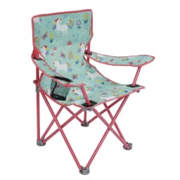 Kids Folding Camping Chair with Safety Lock Unicorn Design Portable Outdoor Seat for Children Beach Picnic Garden Party 125lbs Capacity