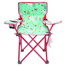 Kids Folding Camping Chair with Safety Lock Unicorn Design Portable Outdoor Seat for Children Beach Picnic Garden Party 125lbs Capacity
