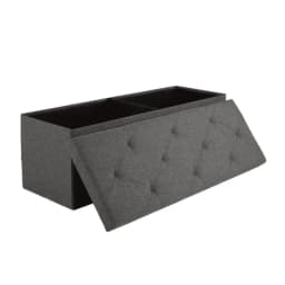 43" Foldable Storage Ottoman Bench with Bins Padded Footrest Stool for End of Bed Living Room and Entryway Holds up to 800 lbs