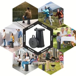 1 Portable Collapsible Stool – Lightweight, Retractable Chair for Outdoor Camping, Fishing, and Indoor Kitchen Use (Max Load 400 lbs, Rainbow Color) – Easter Gift