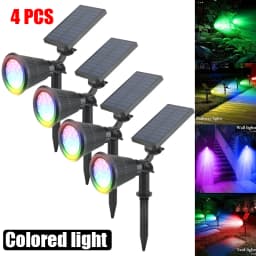 Solar Power Spot Lights Outdoor Waterproof for Christmas Decorations Flag Tree Wreath Santa Claus Snowman Bright LED Landscape Lamp Uplights for Outside Garden Yard Patio Sidewalk Warm White