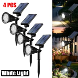 Solar Power Spot Lights Outdoor Waterproof for Christmas Decorations Flag Tree Wreath Santa Claus Snowman Bright LED Landscape Lamp Uplights for Outside Garden Yard Patio Sidewalk Warm White