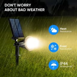 Solar Power Spot Lights Outdoor Waterproof for Christmas Decorations Flag Tree Wreath Santa Claus Snowman Bright LED Landscape Lamp Uplights for Outside Garden Yard Patio Sidewalk Warm White