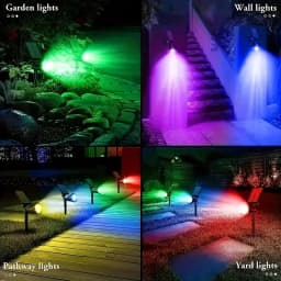 Solar Power Spot Lights Outdoor Waterproof for Christmas Decorations Flag Tree Wreath Santa Claus Snowman Bright LED Landscape Lamp Uplights for Outside Garden Yard Patio Sidewalk Warm White