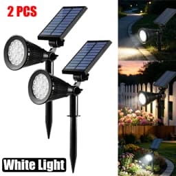 Solar Power Spot Lights Outdoor Waterproof for Christmas Decorations Flag Tree Wreath Santa Claus Snowman Bright LED Landscape Lamp Uplights for Outside Garden Yard Patio Sidewalk Warm White