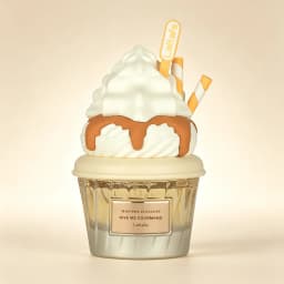 Lattafa Whipped Pleasure Give Me Gourmand EDP Perfume For Women Rich Buttery Caramel Milky Vanilla Gourmand Aroma Long Lasting Unique Gradient Beige Cup Bottle With Orange Striped Straw Decor Daily Dating Present
