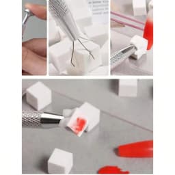 100pcs Mini Sponge Blocks With 4-Claw Tweezer, Nail Art Gradient Color Sponge, Gradient Nail Polish Tools