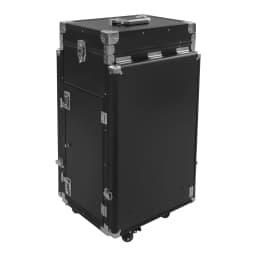 Dual Artist Portable Makeup Train Case, Portable Nail Table Desk with 4 Wheels, Rectangular Makeup Station Box for Professional Make-Up Artists, Hair Stylists