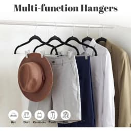 30 PCS Velvet Pants Hangers with Adjustable Clips, 16.7 Inches Heavy Duty Non-Slip Space Saving Clothes Hangers for Pants Skirts Coats Dresses Tank Tops