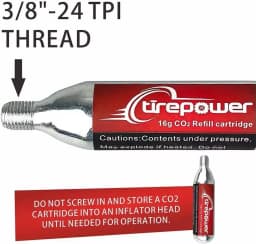 Ctrepower CO2 Bike Tire Inflator – Quick Push-Button Release Fits Presta & Schrader Valves CO2 Bike Pump or 5pcs 16g Threaded CO2 Cartridges Compatible for MTB Road Bikes