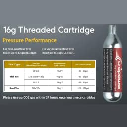 Ctrepower CO2 Bike Tire Inflator – Quick Push-Button Release Fits Presta & Schrader Valves CO2 Bike Pump or 5pcs 16g Threaded CO2 Cartridges Compatible for MTB Road Bikes
