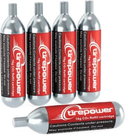 Ctrepower CO2 Bike Tire Inflator – Quick Push-Button Release Fits Presta & Schrader Valves CO2 Bike Pump or 5pcs 16g Threaded CO2 Cartridges Compatible for MTB Road Bikes